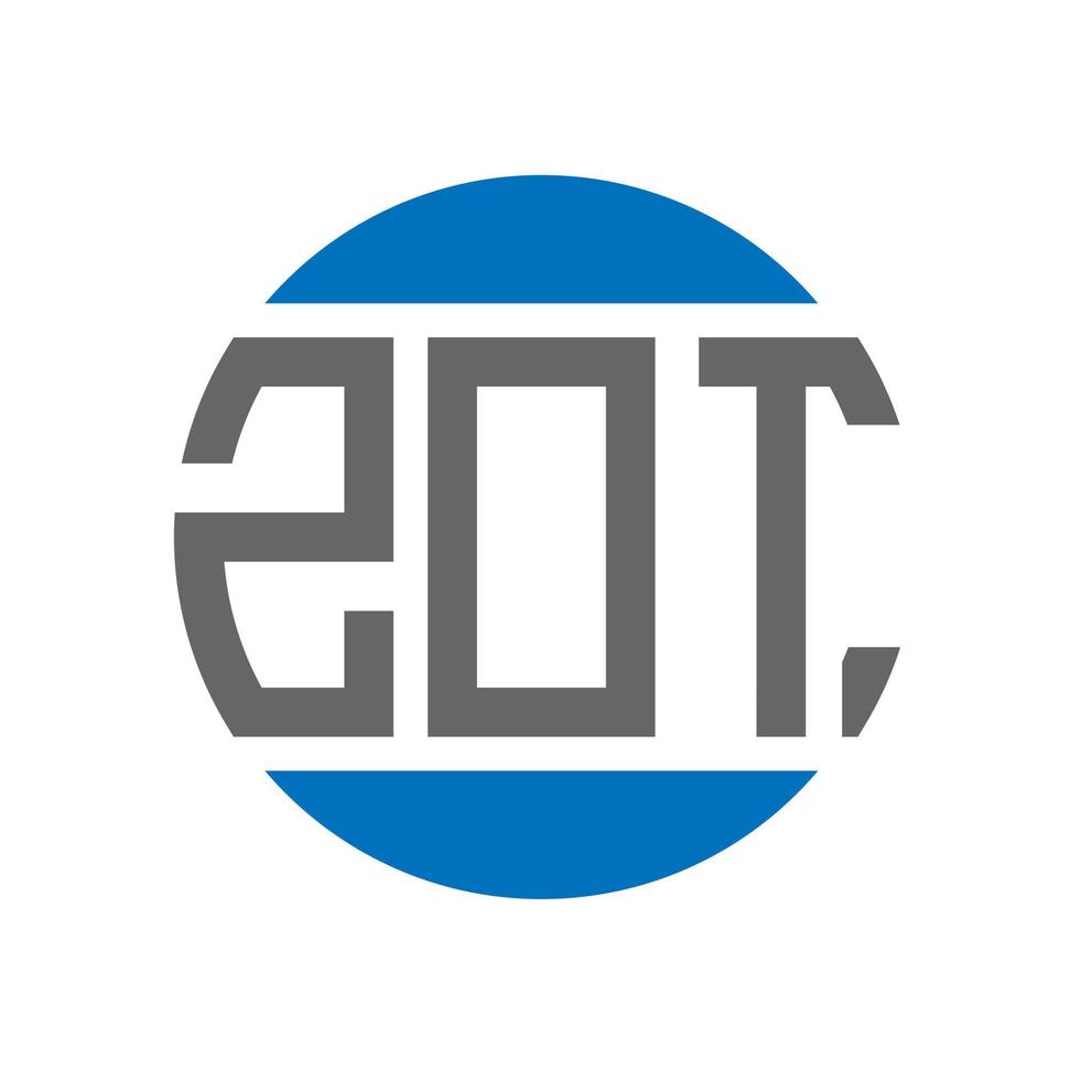 design de logotipo de carta zot em fundo branco. conceito de logotipo de círculo de iniciais criativas zot. design de letras zot. vetor
