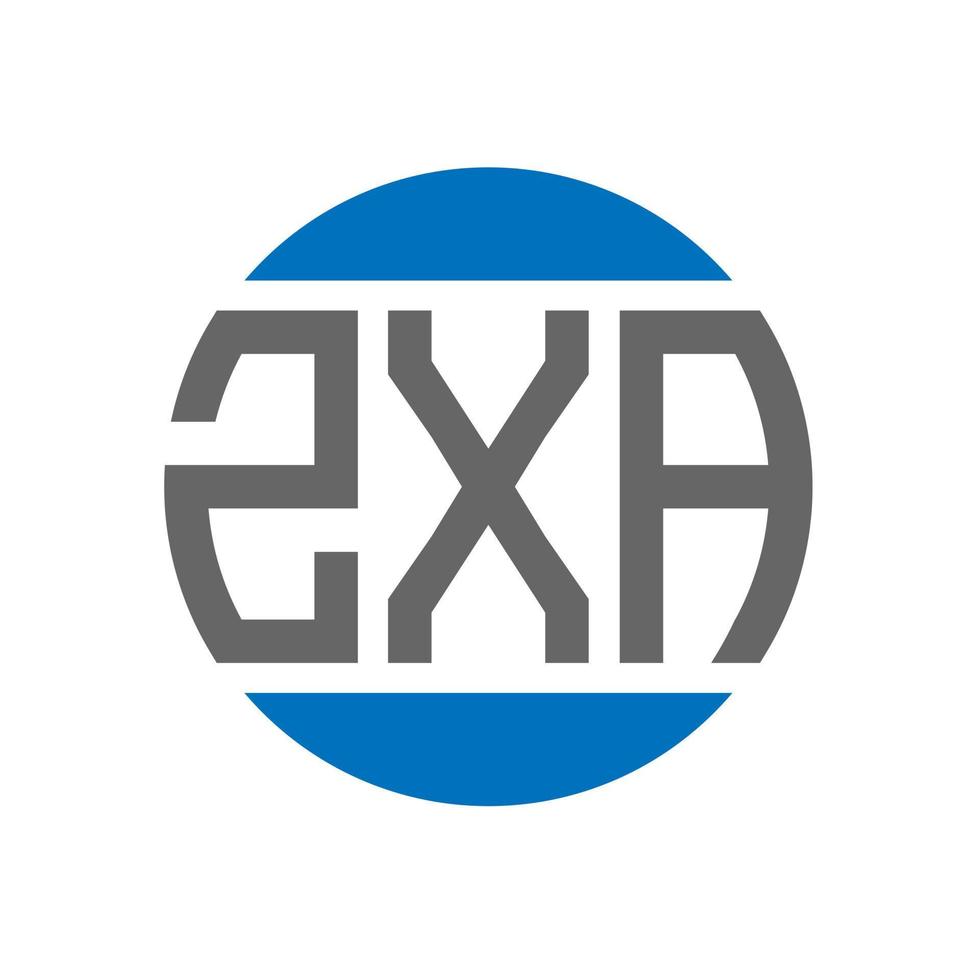 design do logotipo da letra zxa em fundo branco. conceito de logotipo de círculo de iniciais criativas zxa. design de letras zxa. vetor