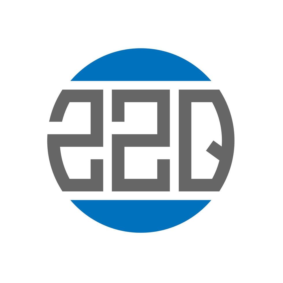 design do logotipo da letra zzq em fundo branco. conceito de logotipo de círculo de iniciais criativas zzq. design de letras zzq. vetor