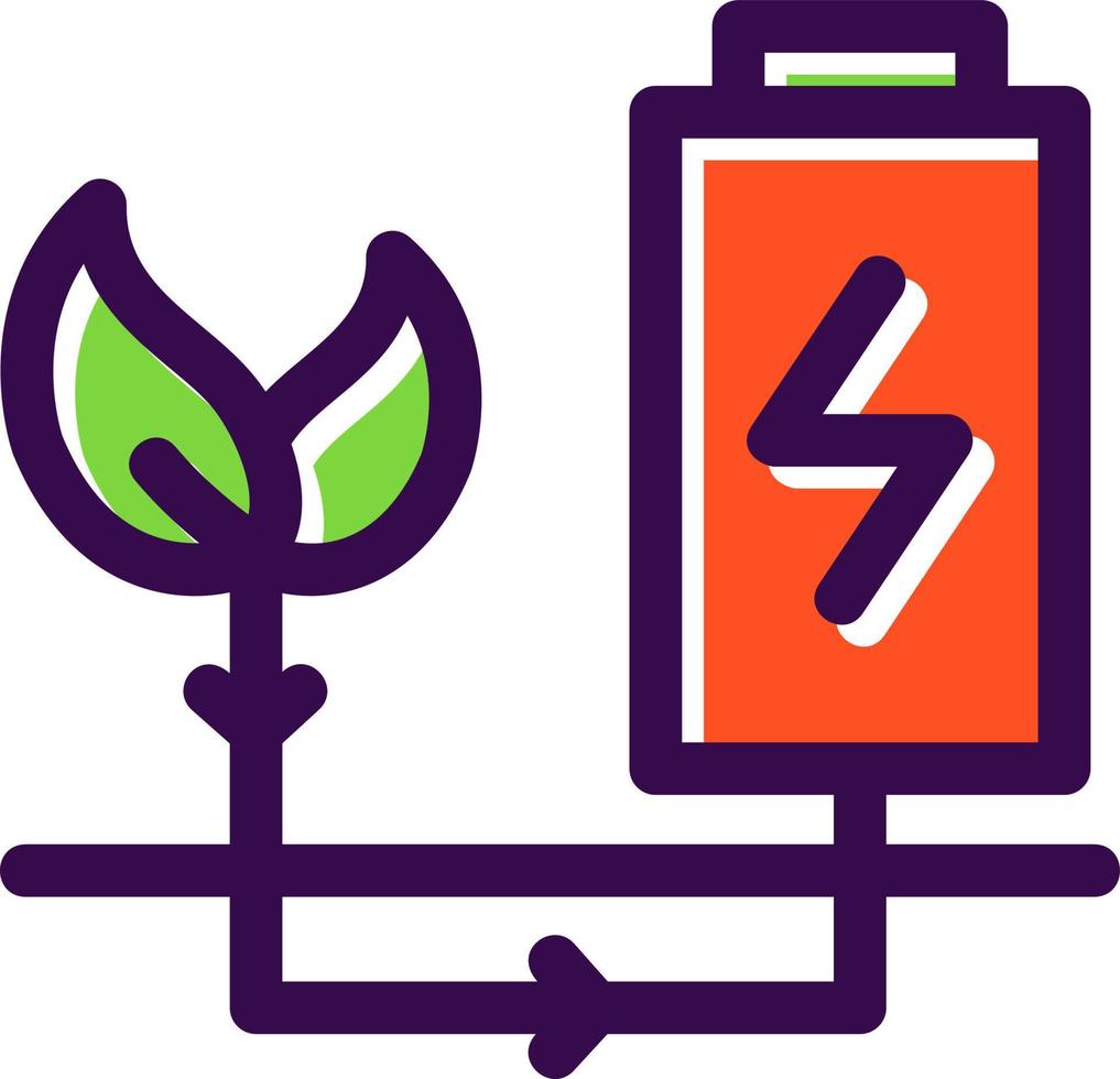 ícone plano de energia verde vetor