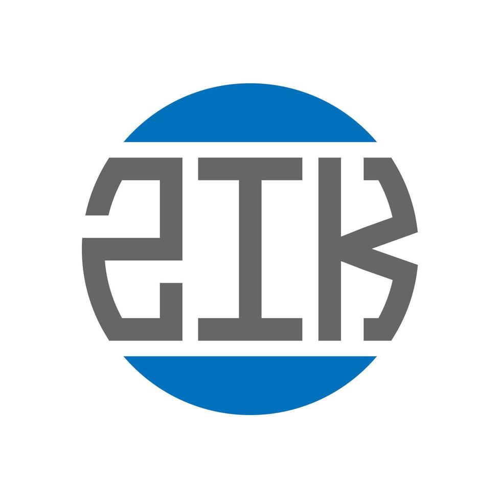 design do logotipo da carta zik em fundo branco. conceito de logotipo de círculo de iniciais criativas zik. design de letra zik. vetor
