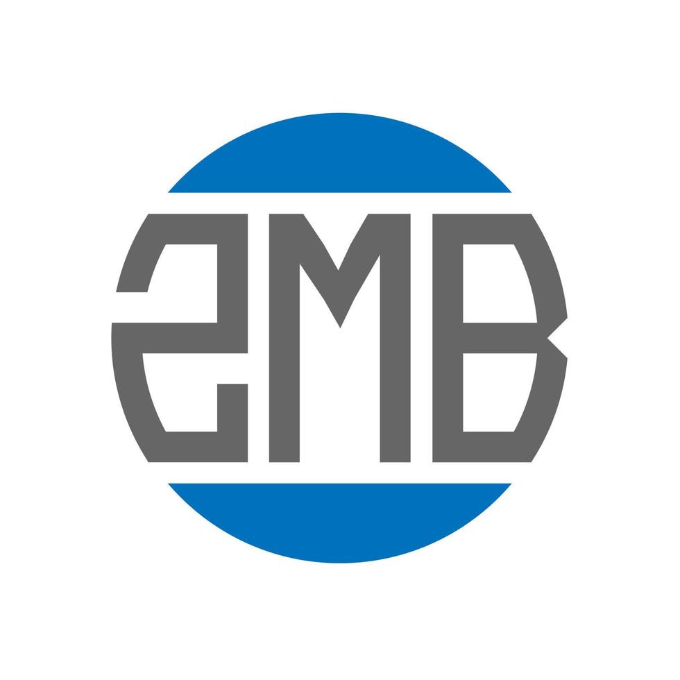 design do logotipo da letra zmb em fundo branco. conceito de logotipo de círculo de iniciais criativas zmb. design de letras zmb. vetor