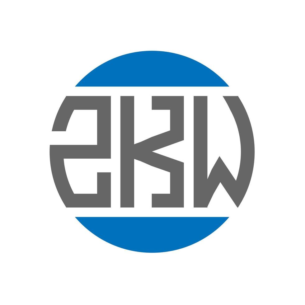 design do logotipo da carta zkw em fundo branco. conceito de logotipo de círculo de iniciais criativas zkw. design de letras zkw. vetor