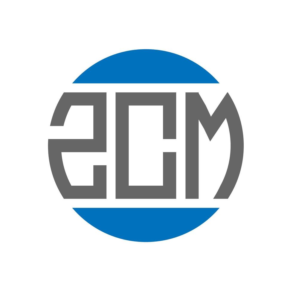 design do logotipo da letra zcm em fundo branco. conceito de logotipo de círculo de iniciais criativas zcm. design de letras zcm. vetor