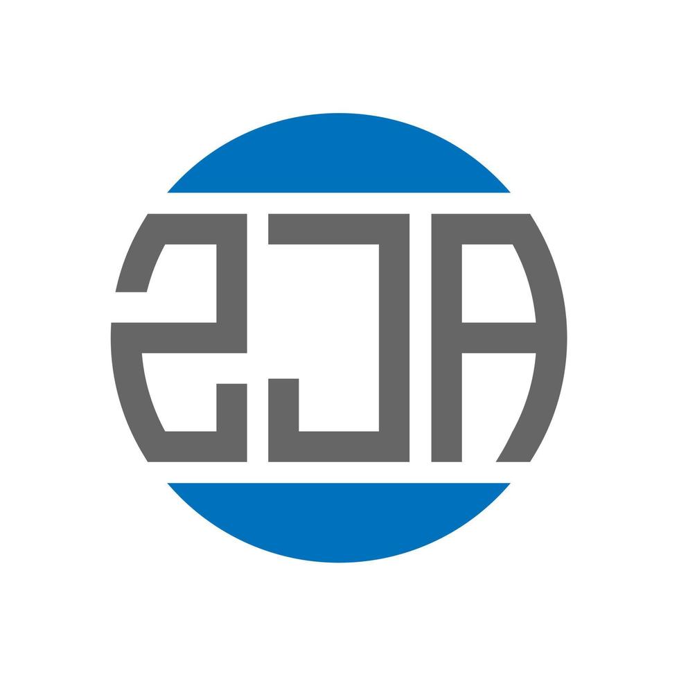 design do logotipo da carta zja em fundo branco. conceito de logotipo de círculo de iniciais criativas zja. design de letras zja. vetor