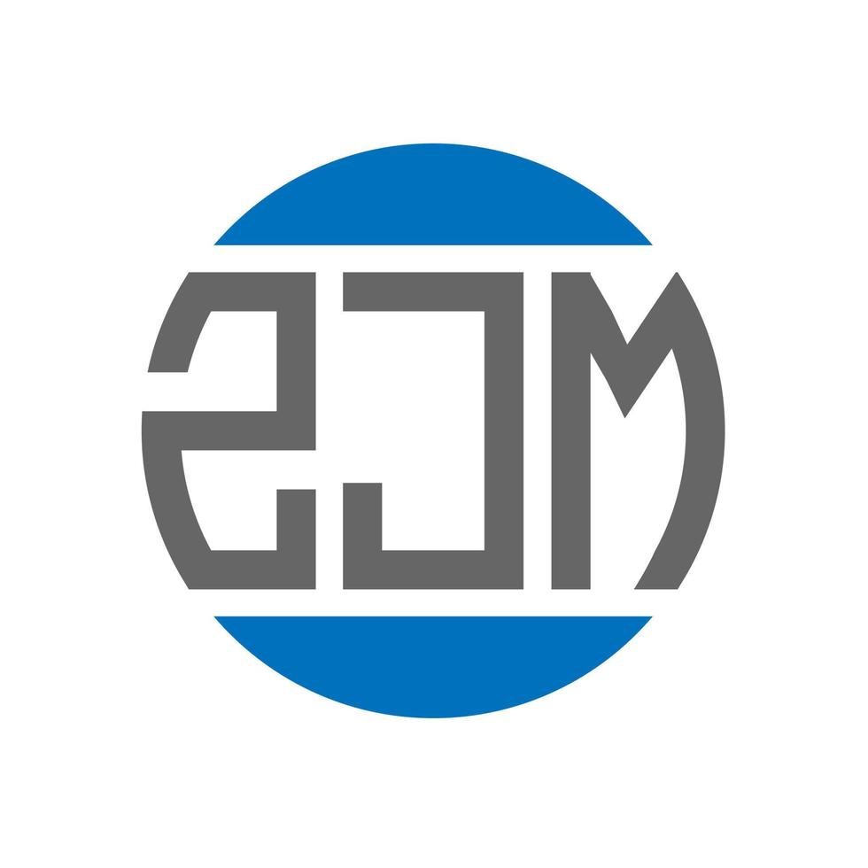 design do logotipo da carta zjm em fundo branco. conceito de logotipo de círculo de iniciais criativas zjm. design de letras zjm. vetor