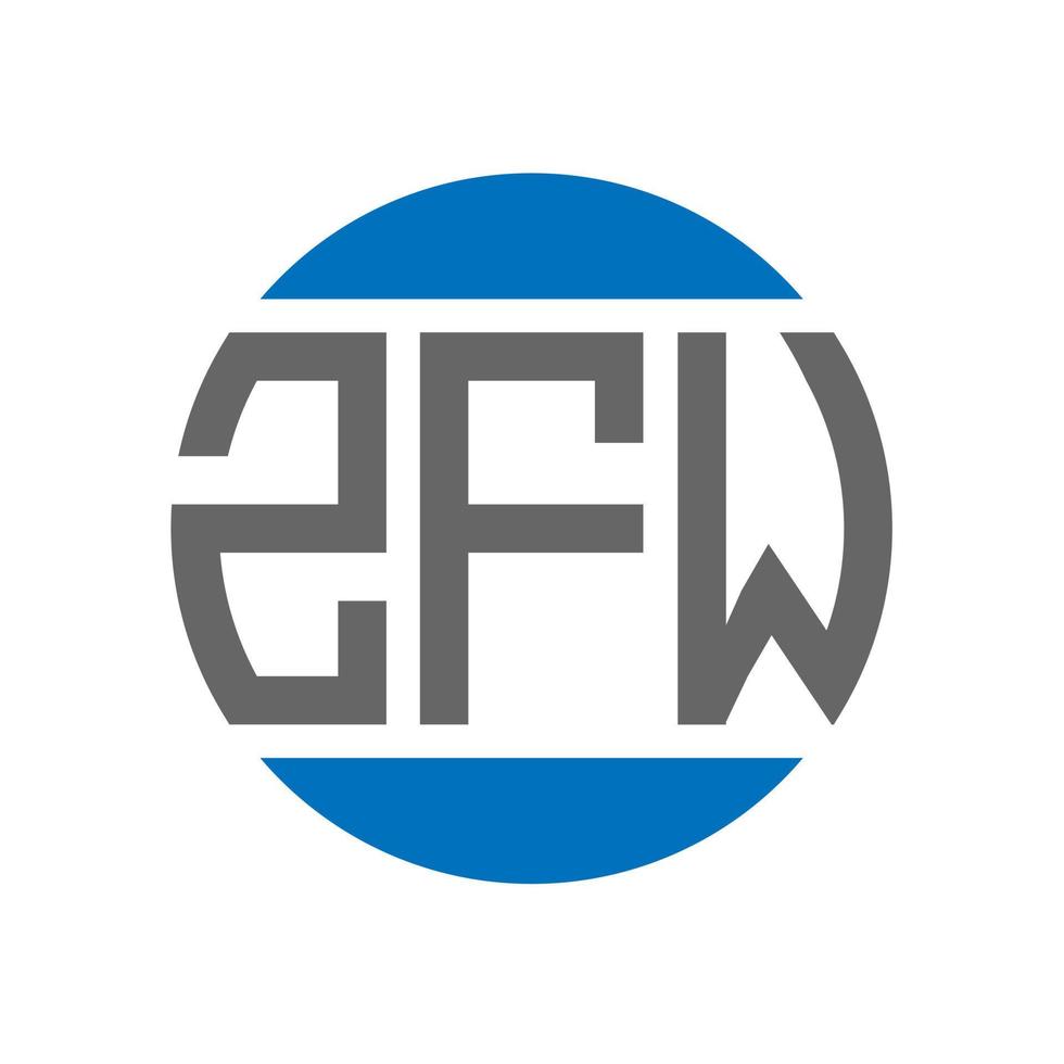 design do logotipo da carta zfw em fundo branco. conceito de logotipo de círculo de iniciais criativas zfw. design de letras zfw. vetor