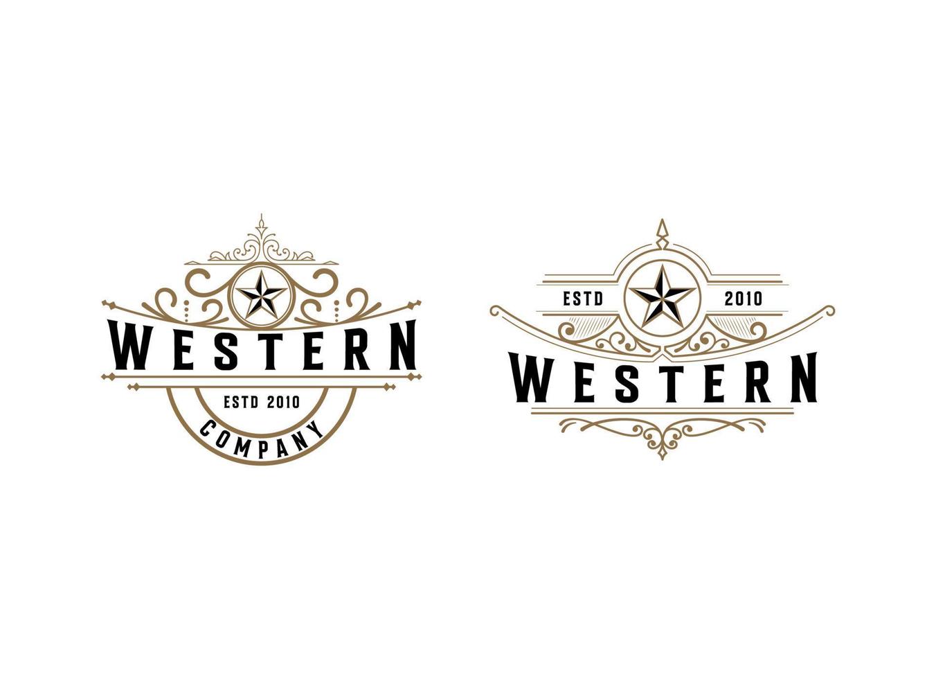 emblema vintage retrô do país ocidental texas design de logotipo vetor