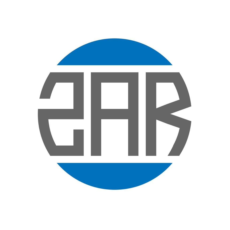 design do logotipo da carta zar em fundo branco. conceito de logotipo de círculo de iniciais criativas zar. design de letras zar. vetor