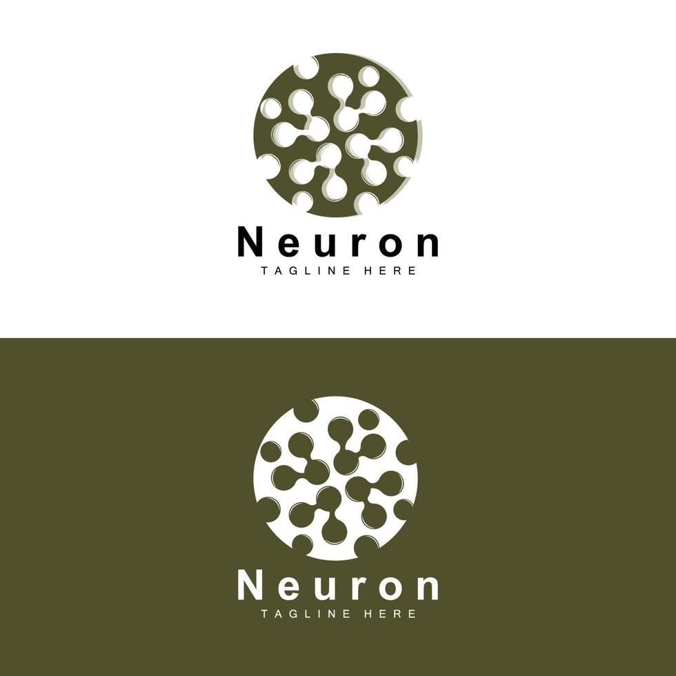 design de logotipo de neurônio vetor ilustração de células nervosas marca de saúde de dna molecular