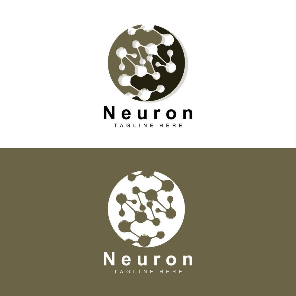 design de logotipo de neurônio vetor ilustração de células nervosas marca de saúde de dna molecular