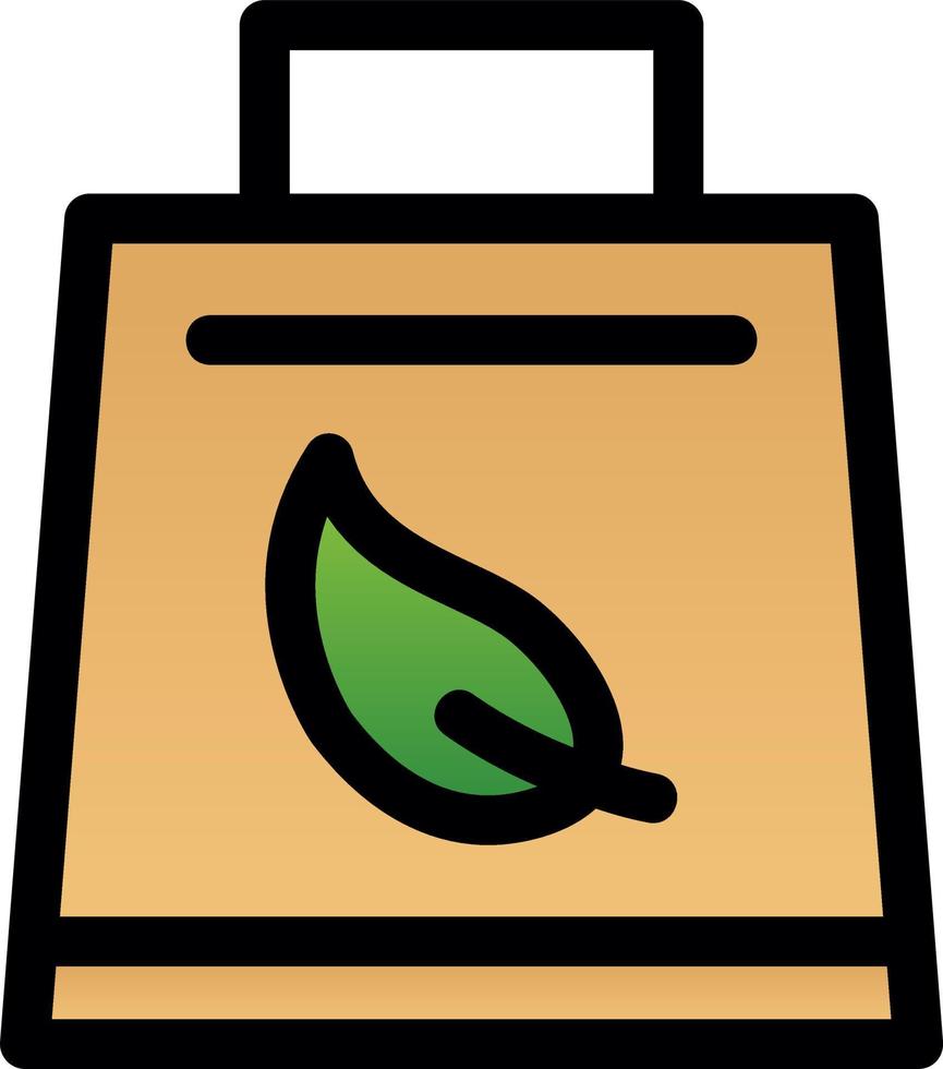 ícone plano de saco ecológico vetor