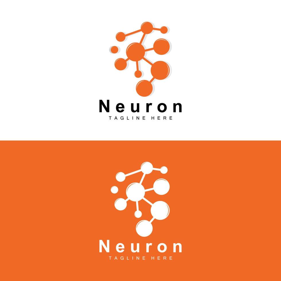 design de logotipo de neurônio vetor ilustração de células nervosas marca de saúde de dna molecular