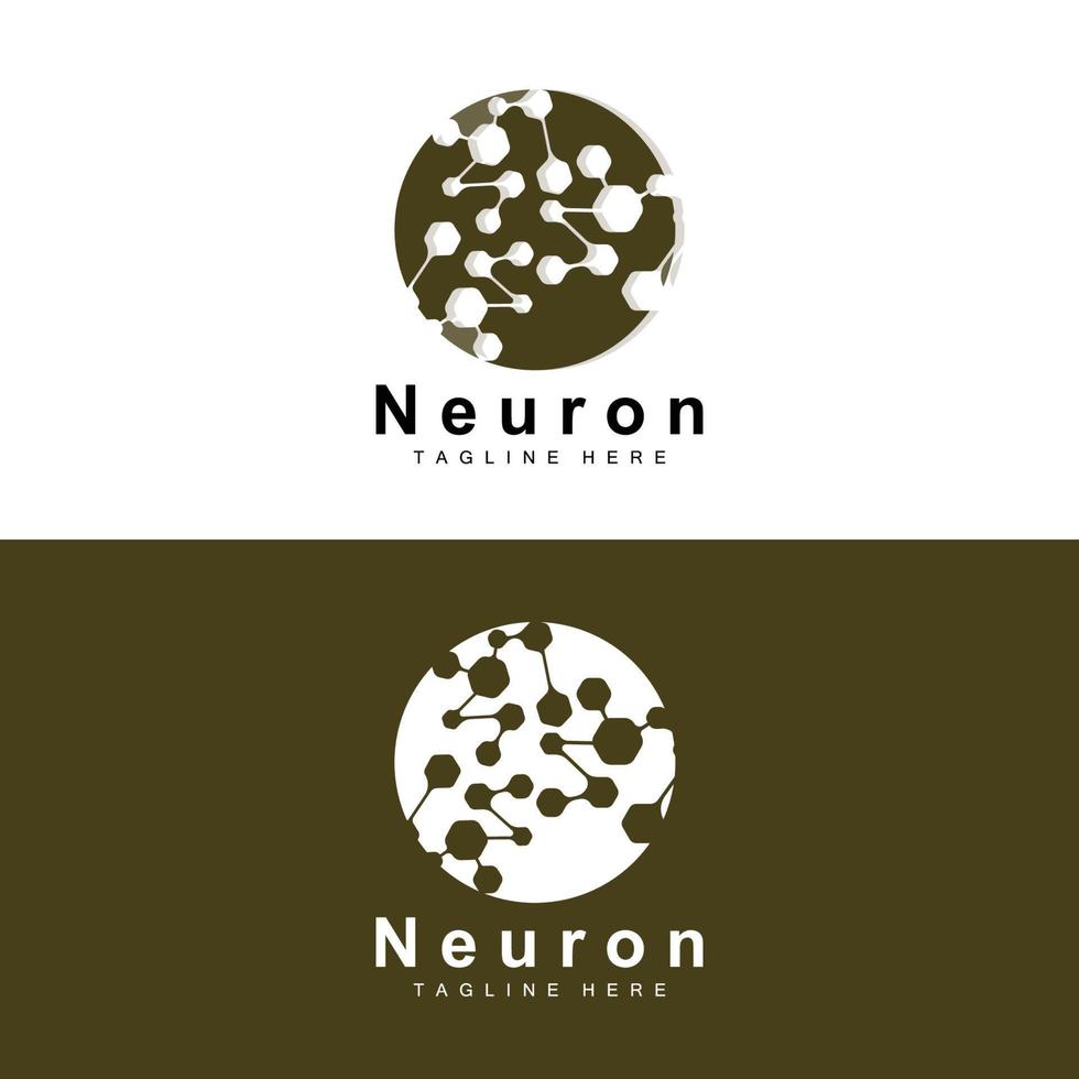 design de logotipo de neurônio vetor ilustração de células nervosas marca de saúde de dna molecular