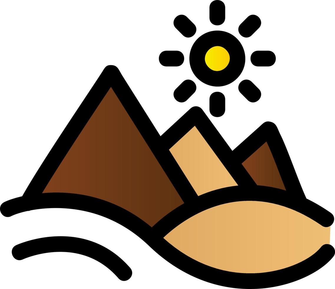 ícone de glifo de paisagem de pirâmide vetor