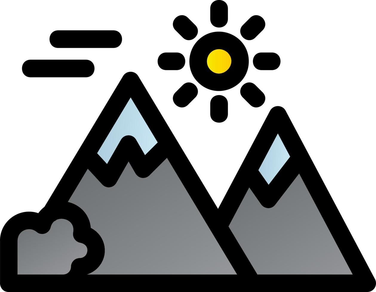 ícone de glifo de paisagem de montanhas vetor