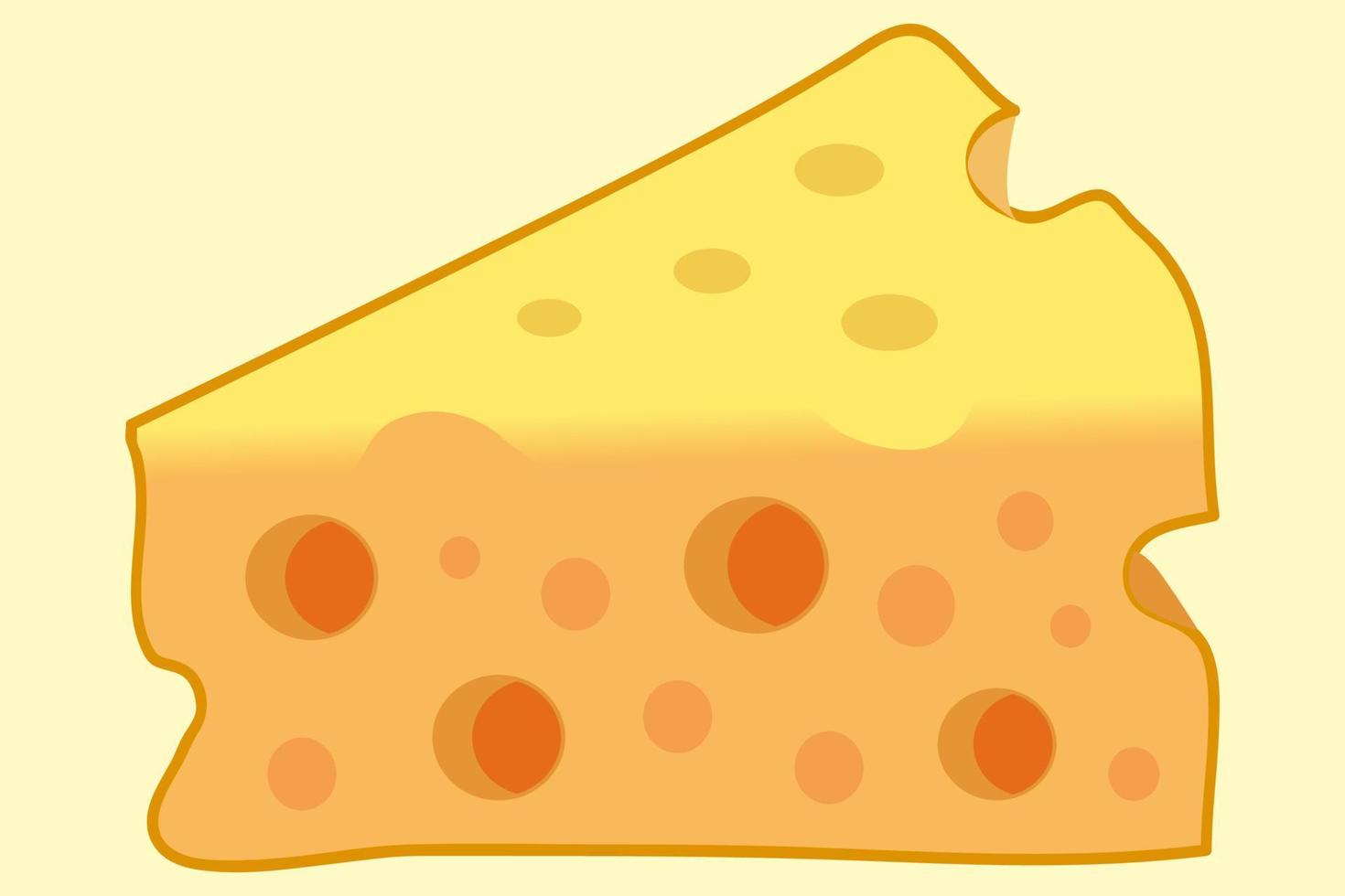 ilustração de queijo com grandes buracos, ilustração dos desenhos animados. vetor