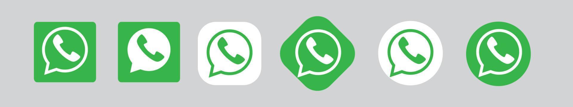 conjunto de ícones vetoriais do whatsapp vetor