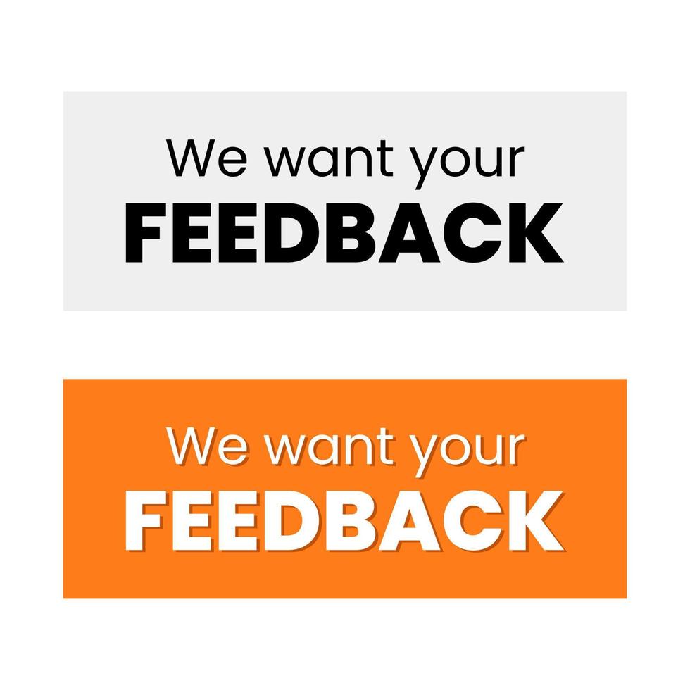 queremos o seu vetor de design de cartão de feedback