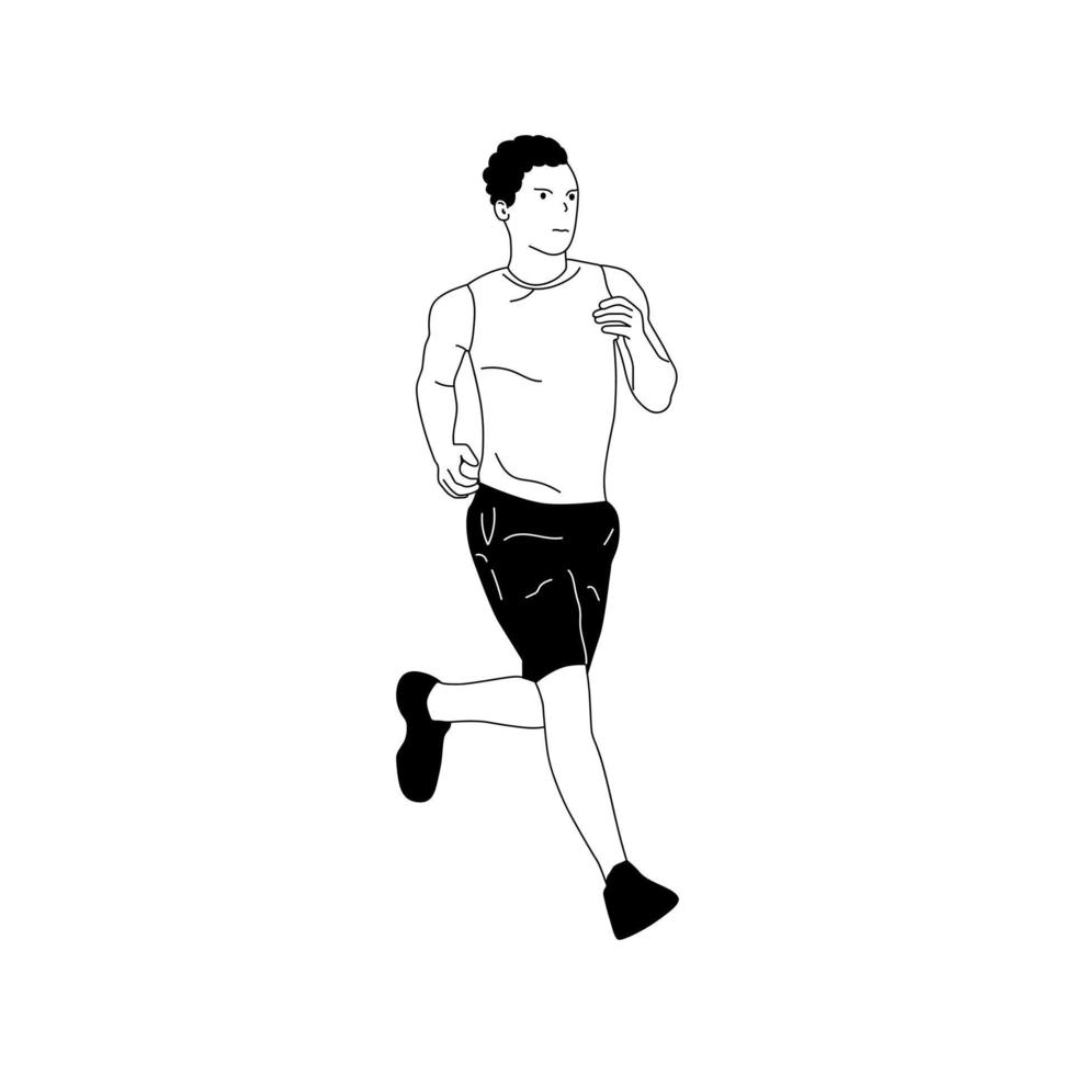 ilustração simples de esportista correndo vetor
