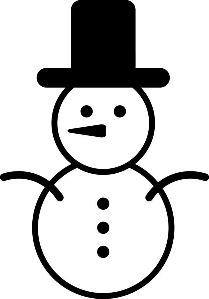 boneco de neve, ícone do vetor. vetor