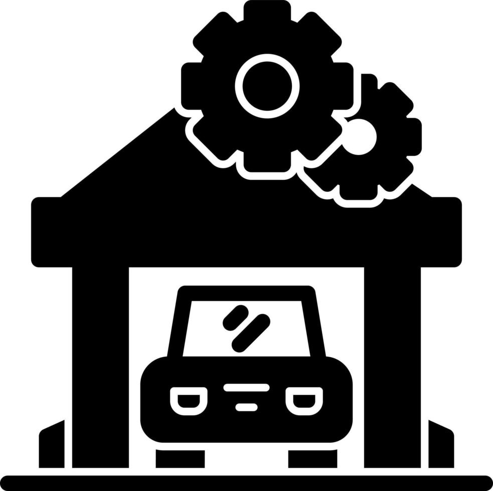 design de ícone de vetor de oficina de reparação de automóveis