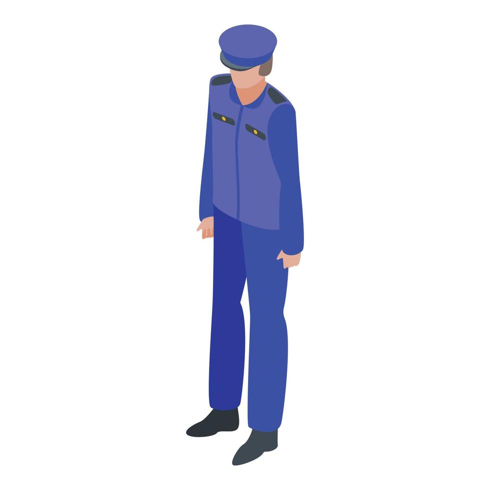 ícone do policial, estilo isométrico vetor