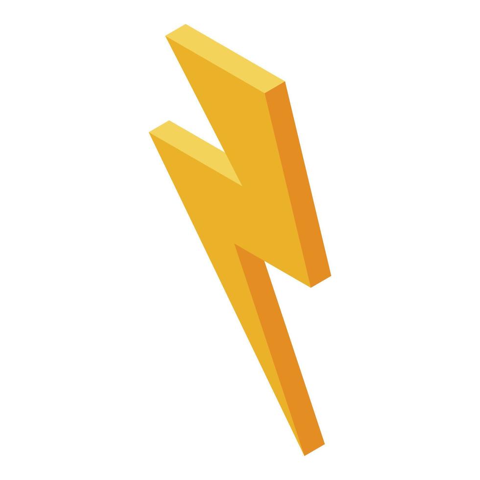 ícone de perigo de eletricidade, estilo isométrico vetor