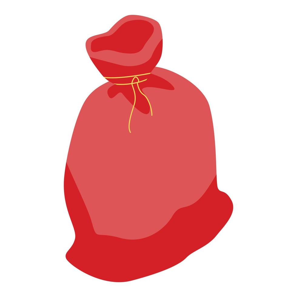 ícone de saco têxtil vermelho, estilo isométrico vetor