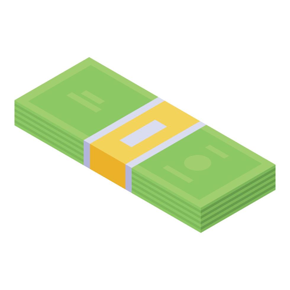 ícone do pacote de dinheiro, estilo isométrico vetor