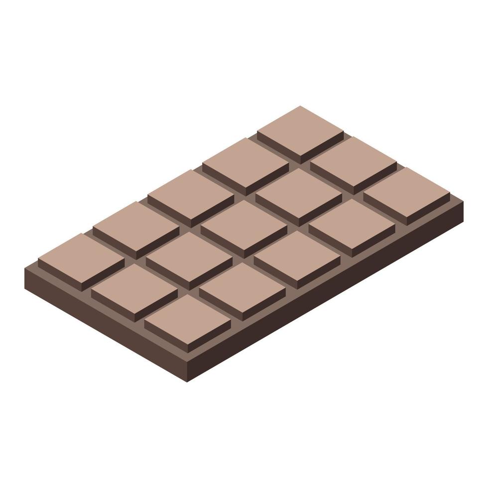 ícone da barra de chocolate, estilo isométrico vetor