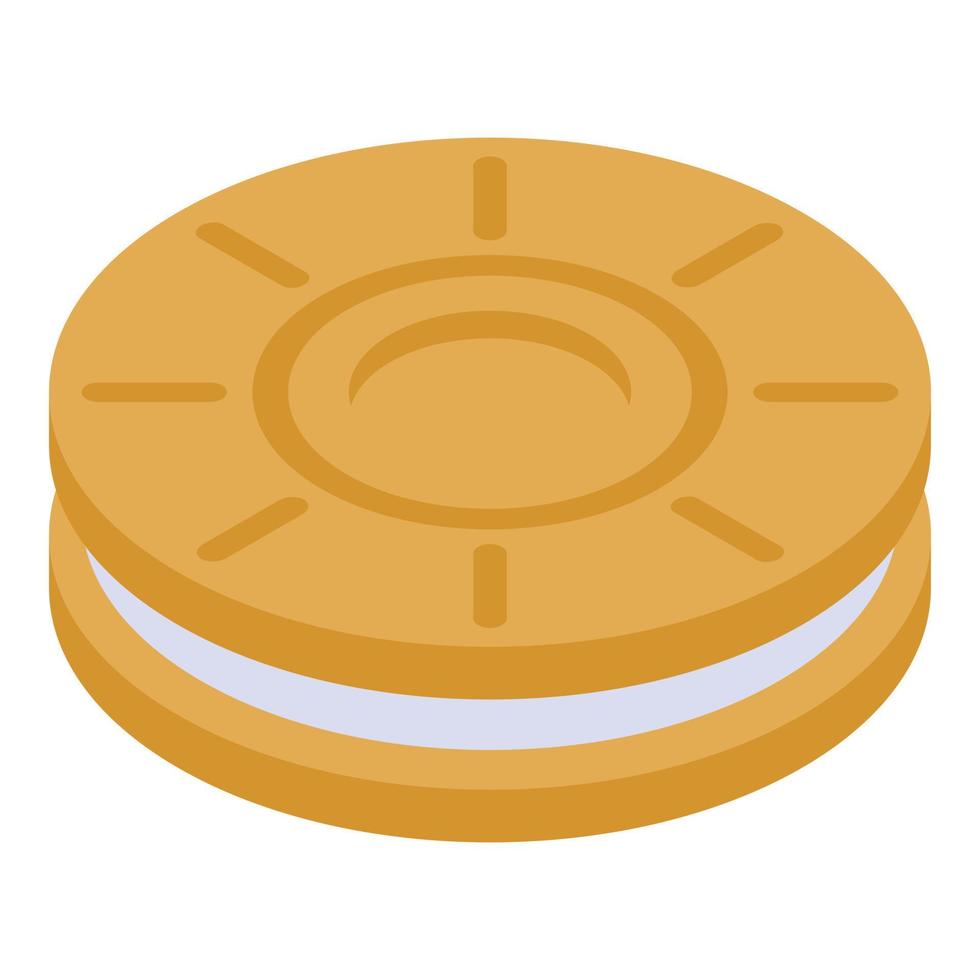 ícone de biscoito de sanduíche, estilo isométrico vetor