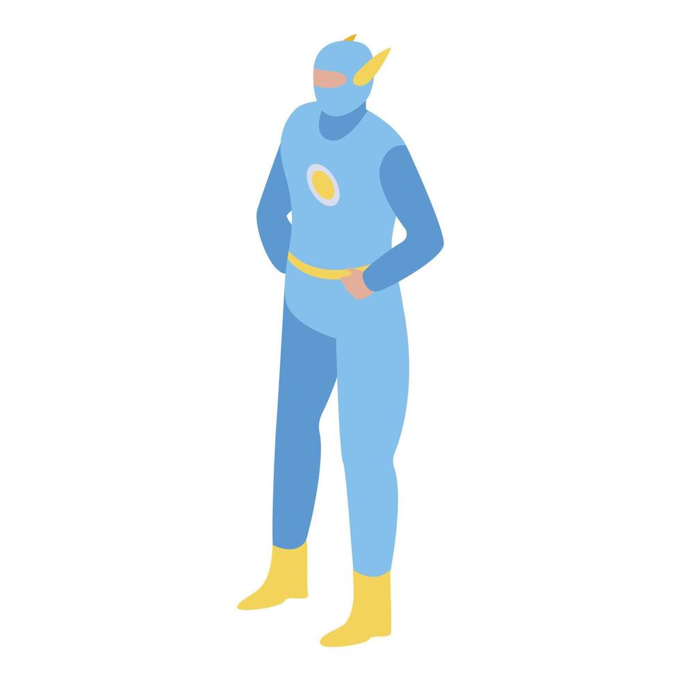 ícone de super-herói mascote, estilo isométrico vetor