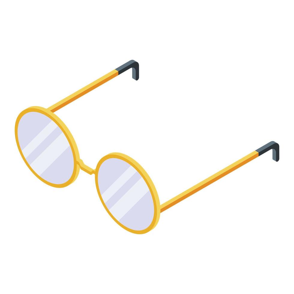 ícone de óculos redondos, estilo isométrico vetor