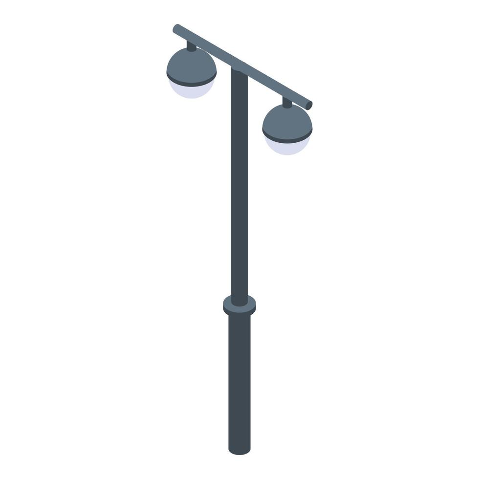 ícone de pilar de lâmpada de luz, estilo isométrico vetor
