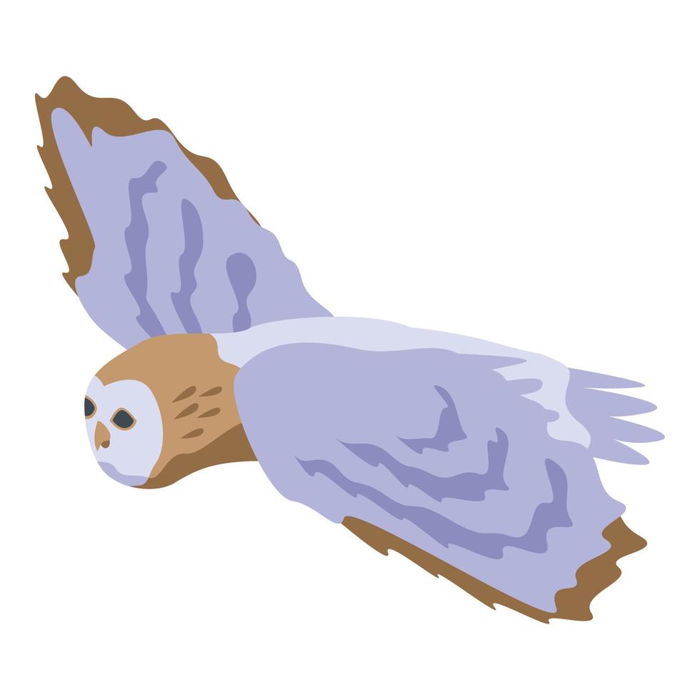 ícone de coruja voadora, estilo isométrico vetor