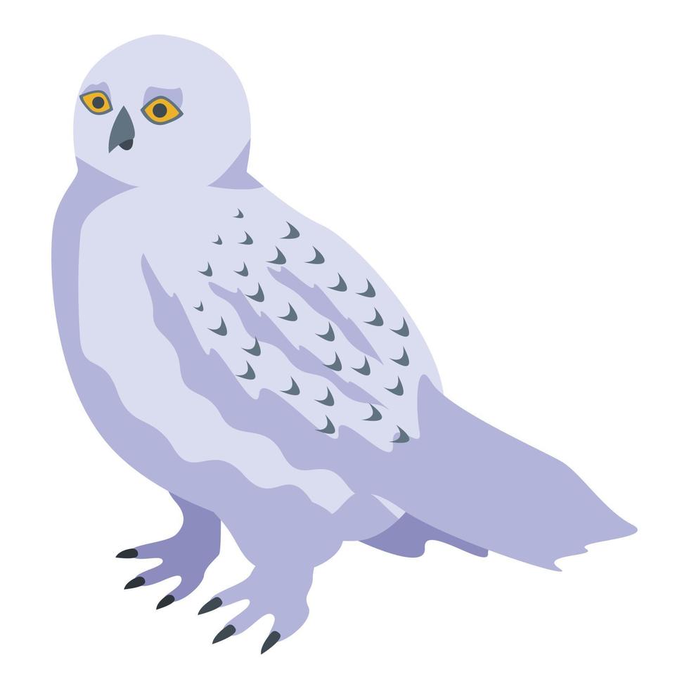 ícone de coruja branca, estilo isométrico vetor