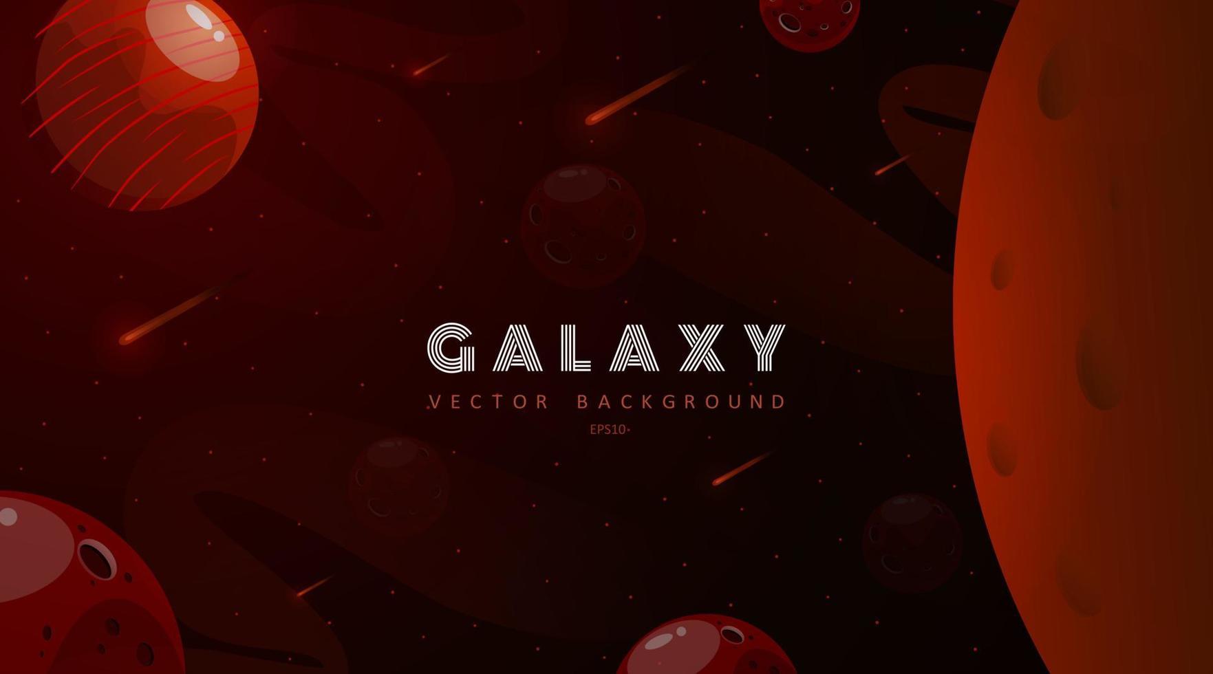 fundos de espaço horizontal com forma abstrata e planetas. Designer de Web. explorando o espaço. ilustração em vetor de galáxia. conceito de banner da web. cenário de fantasia para o jogo ui galaxy.