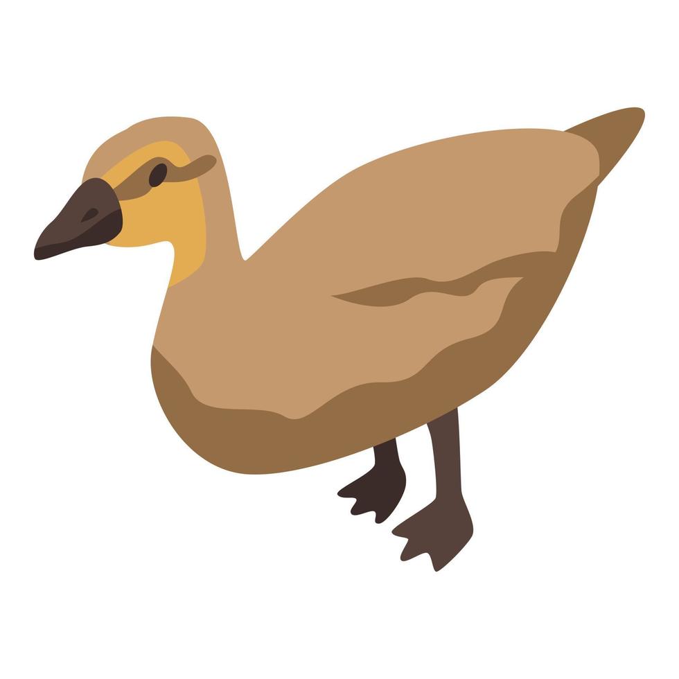 ícone de pato animal, estilo isométrico vetor