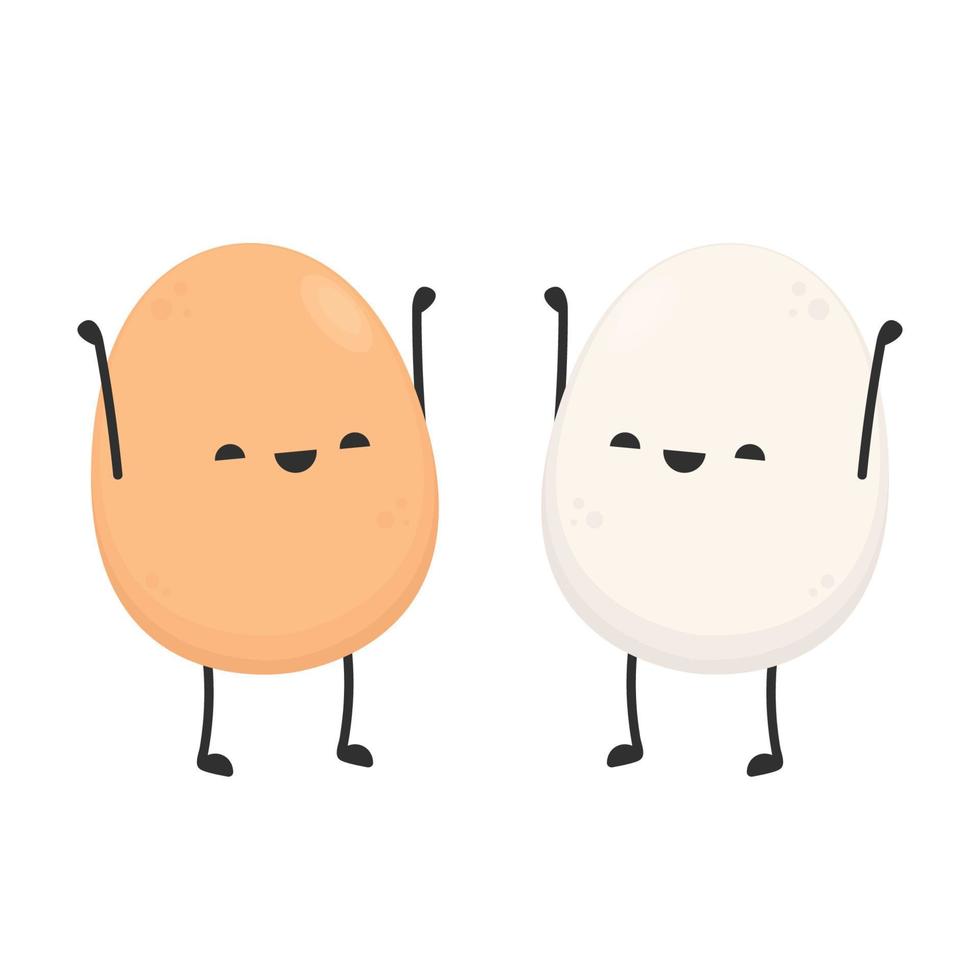 design de personagem de ovo. vetor de ovo em fundo branco.
