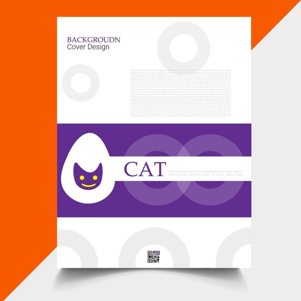 brochura de logotipo de gato, pôster, panfleto, panfleto, revista, design de capa com espaço para fundo de foto, modelo de ilustração vetorial em tamanho a4 vetor livre vetor grátis