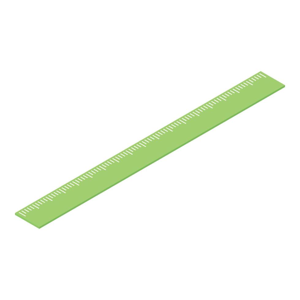 ícone de régua longa verde, estilo isométrico vetor