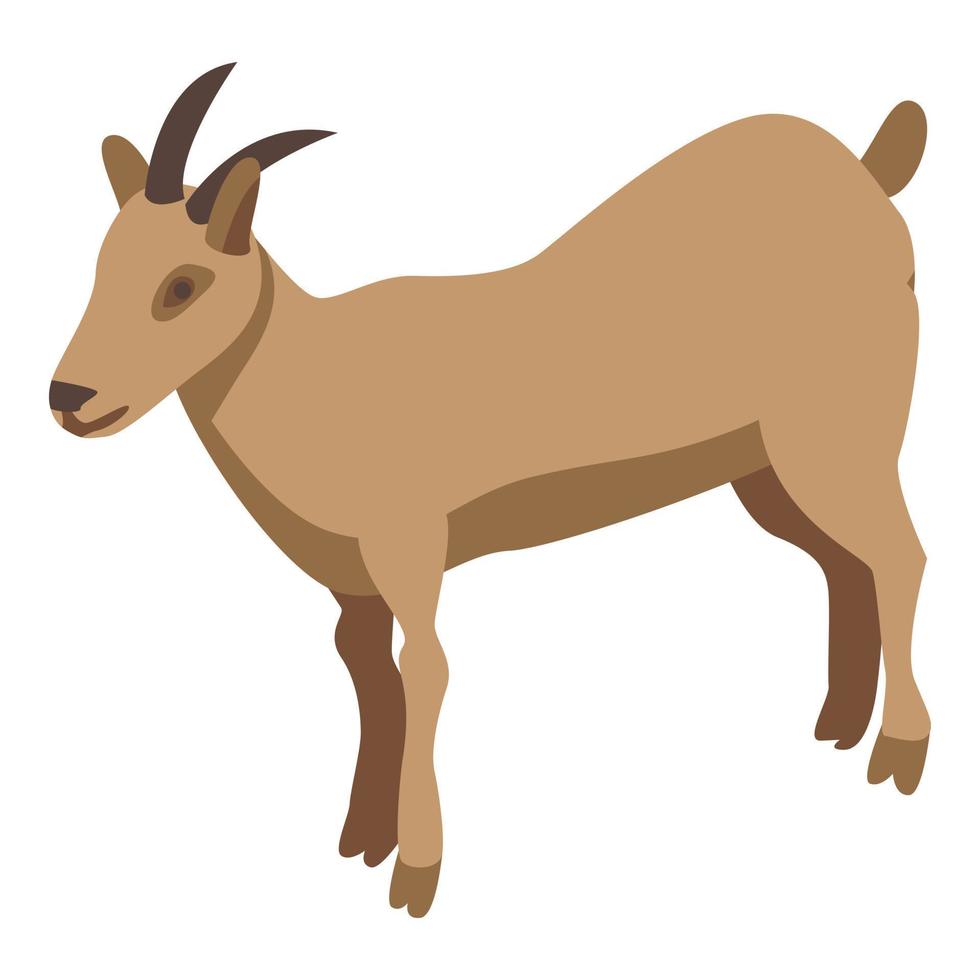 ícone de cabra doméstica, estilo isométrico vetor
