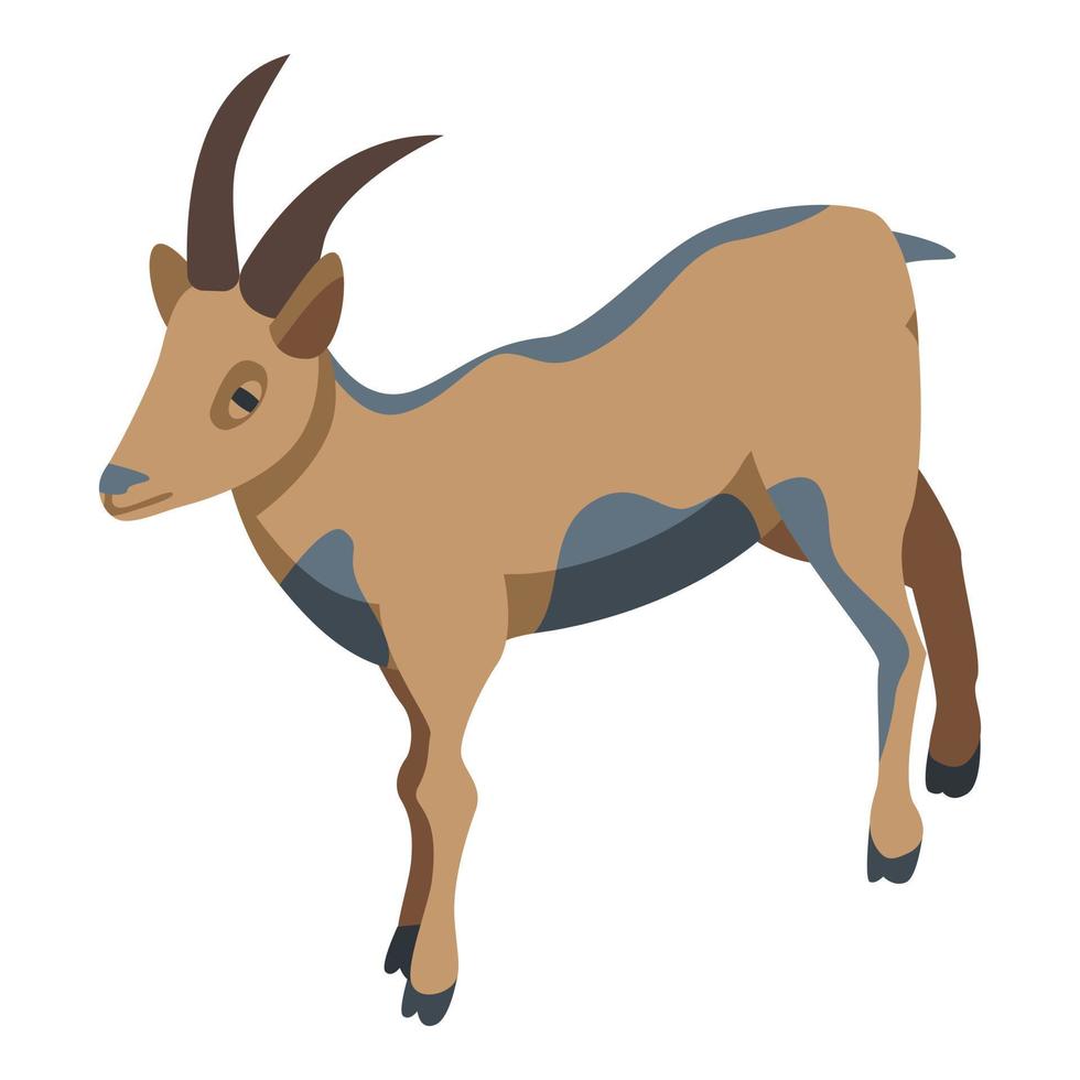 ícone de cabra de montanhas, estilo isométrico vetor