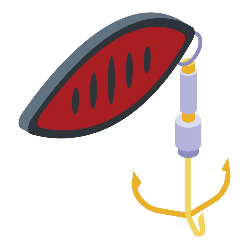ícone de isca de pesca, estilo isométrico vetor