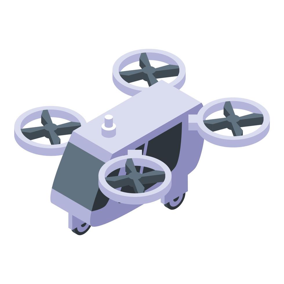 ícone de drone de táxi não tripulado, estilo isométrico vetor