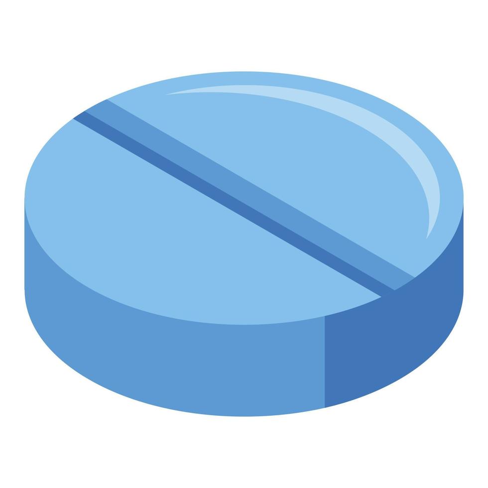 ícone de comprimido de vitamina azul, estilo isométrico vetor