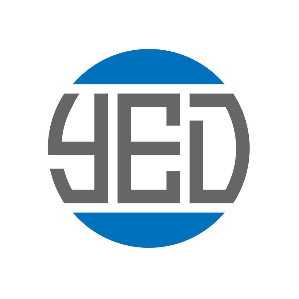 design de logotipo de carta yed em fundo branco. conceito de logotipo de círculo de iniciais criativas yed. yed design de letras. vetor