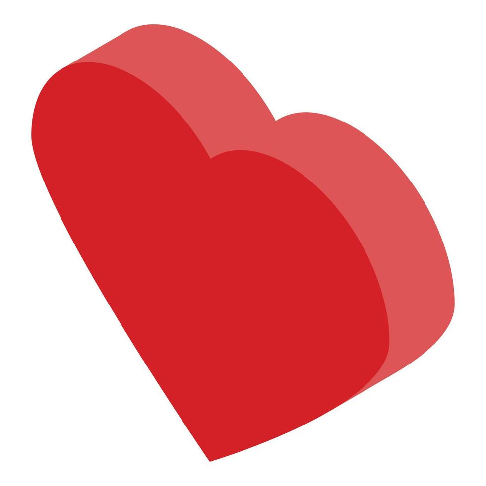 ícone de coração vermelho, estilo isométrico vetor