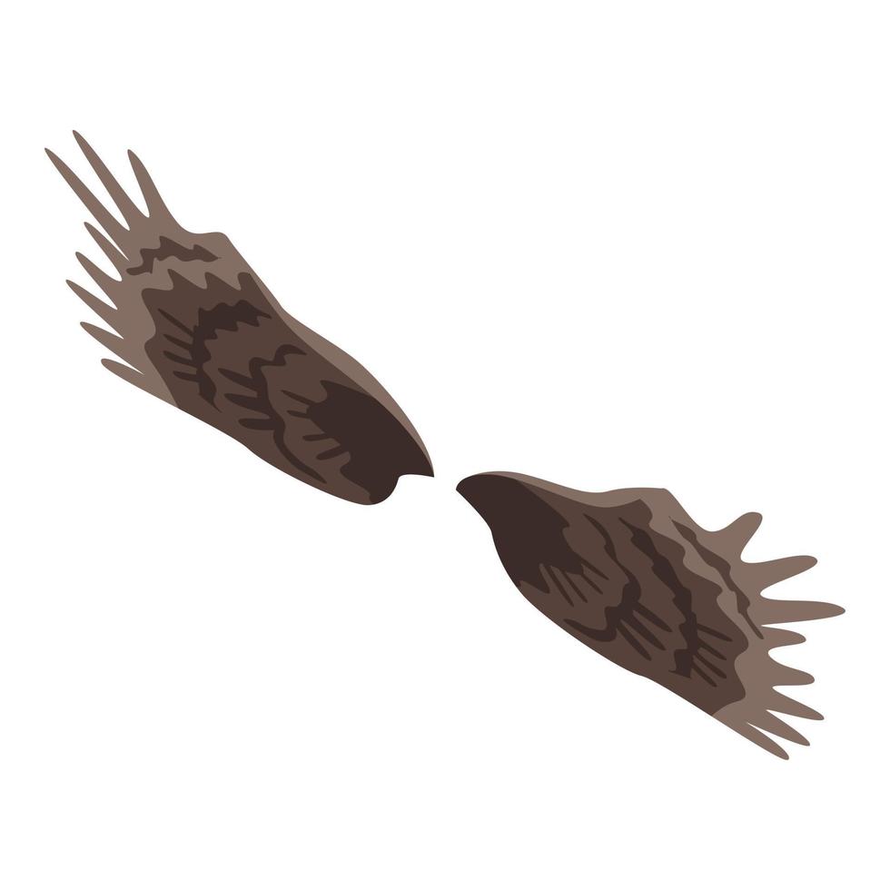 ícone de asas góticas, estilo isométrico vetor